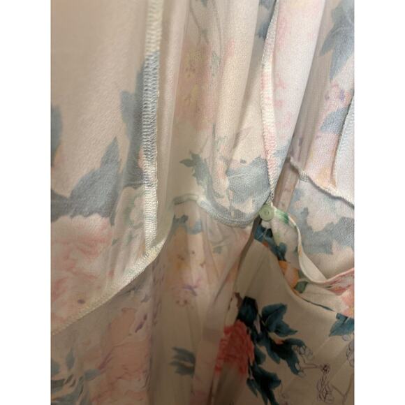 NEW Asos Curve Maxi Wrap Dress Puff Sleeve Floral Print Pleated Size 12 - Picture 6 of 11